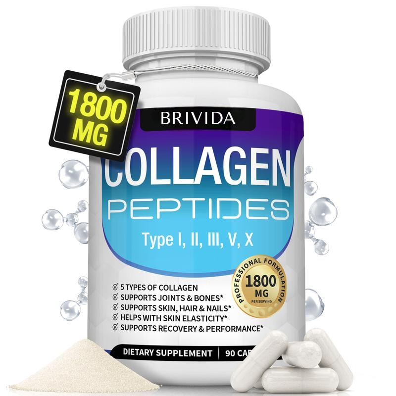 Brivida™ Collagen Peptides 5 Types Complex (1800mg) – 90 Cápsulas