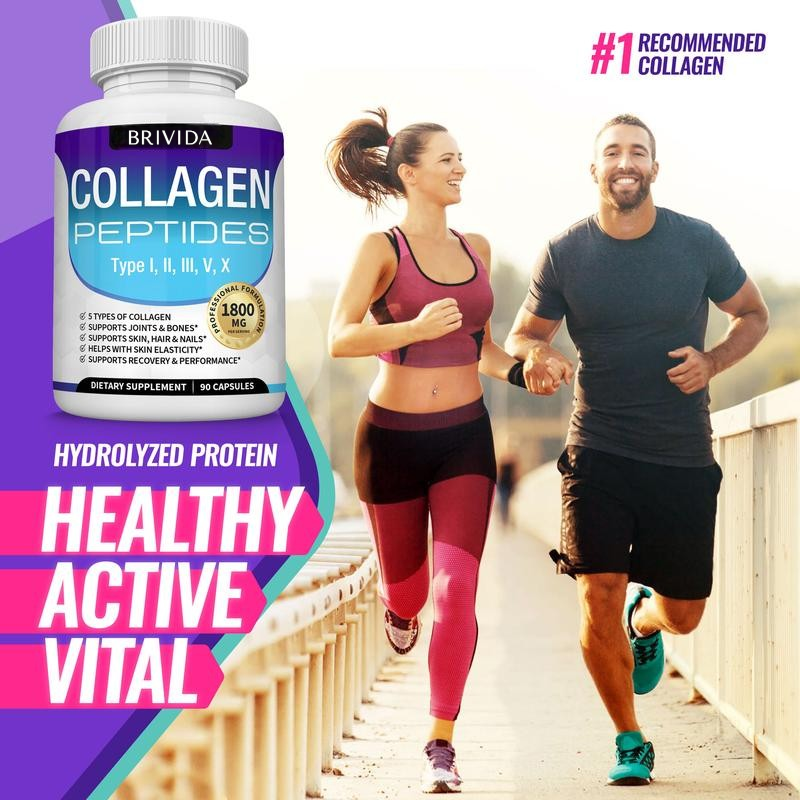 Brivida™ Collagen Peptides 5 Types Complex (1800mg) – 90 Cápsulas